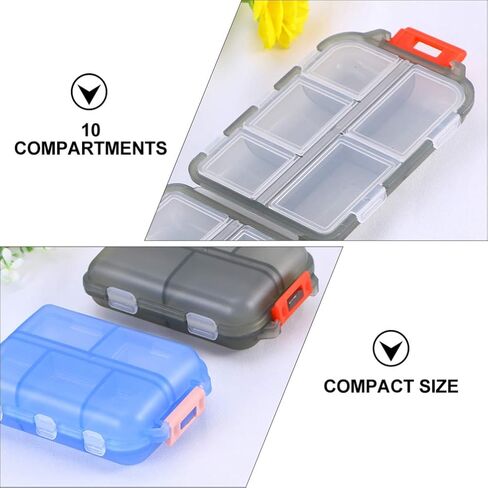 Medicine Case 3pcs Double Layer Organizer Case with 10 Compartments Portable Mini Travel Pills Box Medicine Carry Box Seal Storage Container Holder for Outdoor Camping Home Travel in Saudi Arabia