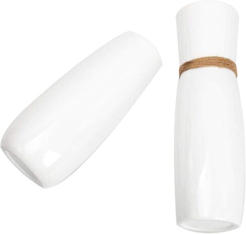 مجموعة مزهريات برعم السيراميك الأبيض من هوموكوس، مزهريات الزهور الحديثة الأنيقة للديكور المنزلي مع حبل فريد مختلف، سطح أملس مصقول، تصميم للديكور المنزلي in Kuwait