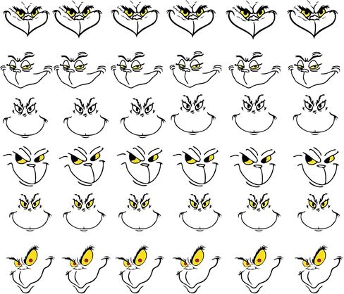 PIAOLGYI Christmas Stickers for Grinch Stickers Christmas Decorations Stickers for Ornaments,Christmas Decorations Christmas Decor (36Pcs) in Saudi Arabia