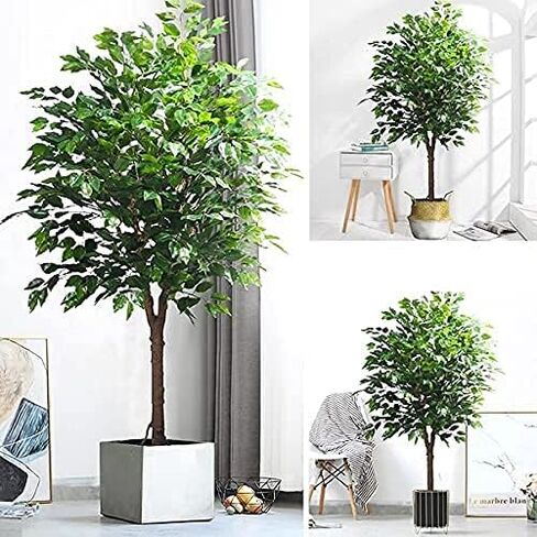 FUNORNAM 12 قطعة من أوراق اللبخ فروع صناعية، رذاذ نبات أخضر صناعي لقوس الزفاف DIY إكليل ديكور المنزل in Saudi Arabia