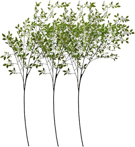 Avoik Artificial Plants 3PCS Faux Greenery Stems, 43.3 Inch Tall Sprigs Leaves Branches Artificial Ficus Twig Green Faux Plastic Plant Stems for Vase Outdoor Indoor Summer Garden Home Decor in Saudi Arabia