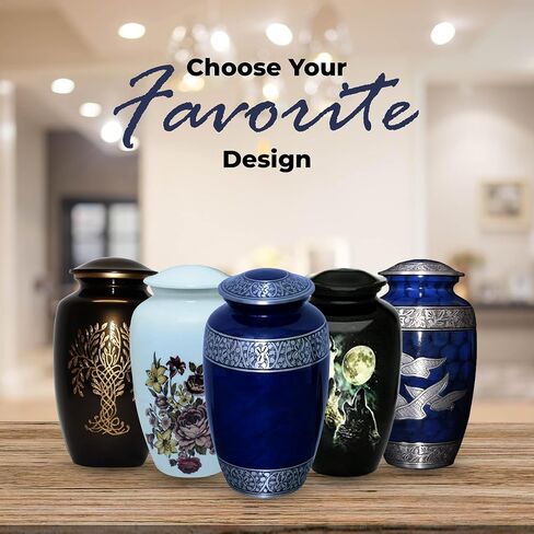 Urn for Adult Male Female - Elegant Cremation Urn Human Ashes - Wolves Keepsake Urn with Secure Closure - Handcrafted Memorial Funeral Urns in Saudi Arabia