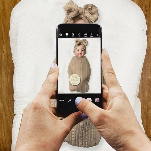 بطانيات الأطفال من PEIPEIWU، بطانية أمان للأطفال - بطانية قابلة للارتداء قابلة للتعديل، مجموعة إكسسوارات لحديثي الولادة مع بطاقة إعلان خشبية للولادة، بطانيات أطفال للفتيات والأولاد (أبيض) in Kuwait