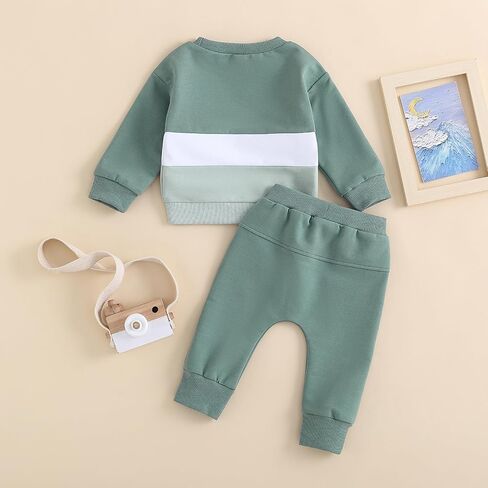 Bonangber Toddler Baby Boys Girl Summer Short Sleeve Crew Neck Solid Color T-Shirt Tops+Elastic Drawstring Shorts Suit in Saudi Arabia