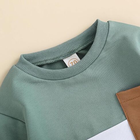 Bonangber Toddler Baby Boys Girl Summer Short Sleeve Crew Neck Solid Color T-Shirt Tops+Elastic Drawstring Shorts Suit in Saudi Arabia