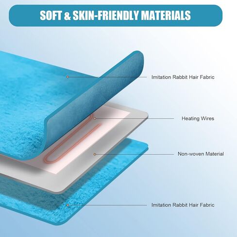 ROADDPMATE USB Heating pad for Back, Neck, and Shoulder Pain Relief with Two Straps - Dry & Moist Heat Therapy Option, 12" x 24" (Blue) in Kuwait