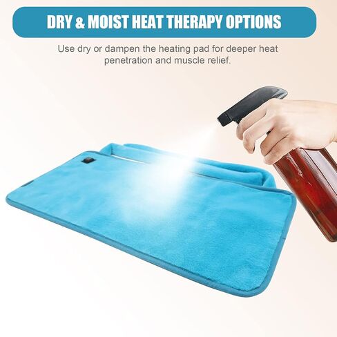 ROADDPMATE USB Heating pad for Back, Neck, and Shoulder Pain Relief with Two Straps - Dry & Moist Heat Therapy Option, 12" x 24" (Blue) in Kuwait