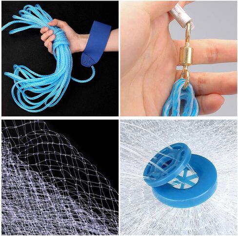 3/8 بوصة شبكة شبكة صب وشبكة صيد مثلثة ، 1.2 متر / 6 أقدام شبكة صيد بقطر 1.8 متر مع شبكة هبوط تلسكوبي قابلة للطي لسمكة الطعم، مما يجعل التقاط الطعم الحي سهلاً وممتعاً. in Kuwait