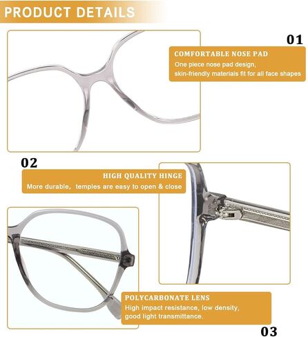 Duco Superlight Blue Light Blocking Computer Reading Video and Gaming Eyewear Glasses DC5207 in Saudi Arabia