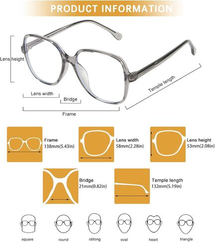 Duco Superlight Blue Light Blocking Computer Reading Video and Gaming Eyewear Glasses DC5207 in Saudi Arabia