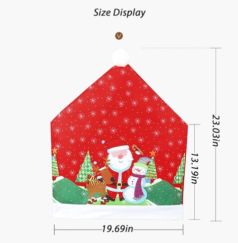 4PCS Christmas Chair Covers Santa Claus Snowman Dining Chair Slipcovers Snowflake Xmas Trees Deer Red Hat Seat Cover for Christmas Festive Dining Room Kitchen Xmas Holiday Decorations in Kuwait