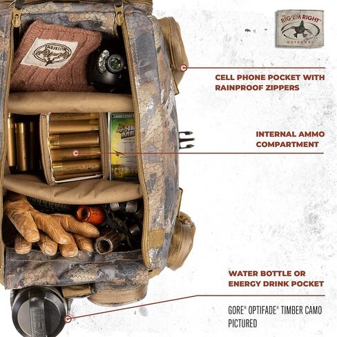 حقيبة Rig'Em Right Waterfowl Shell Shocker XLT Duck Hunting Blind مع مقصورات ذخيرة مصبوبة، وحقيبة نظارات شمسية، وحامل مشروبات والمزيد (Gore Optifade March Camo) in Kuwait