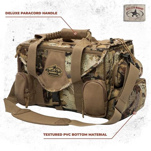 حقيبة Rig'Em Right Waterfowl Shell Shocker XLT Duck Hunting Blind مع مقصورات ذخيرة مصبوبة، وحقيبة نظارات شمسية، وحامل مشروبات والمزيد (Gore Optifade March Camo) in Kuwait
