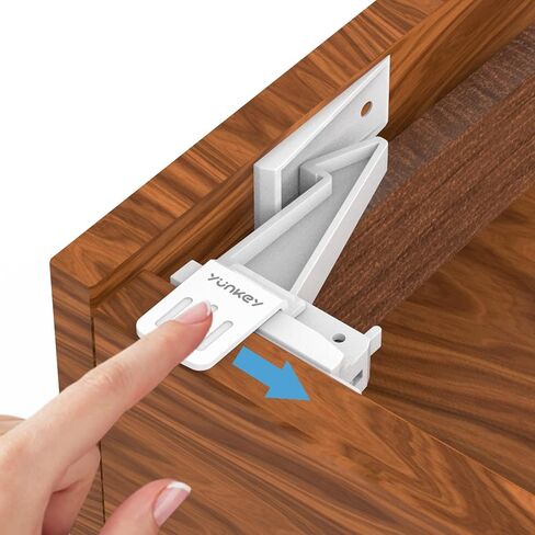 Baby Proofing Cabinet Locks 12-Pack, Slider Unlock Invisible Cabinet Locks for Baby Proof，3M Adhesive No Drilling Installation，Child&Baby Safety Cabinet Locks，Safety Latches for Kitchen & Bedroom in Kuwait