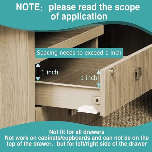 Baby Proofing Cabinet Locks 12-Pack, Slider Unlock Invisible Cabinet Locks for Baby Proof，3M Adhesive No Drilling Installation，Child&Baby Safety Cabinet Locks，Safety Latches for Kitchen & Bedroom in Kuwait