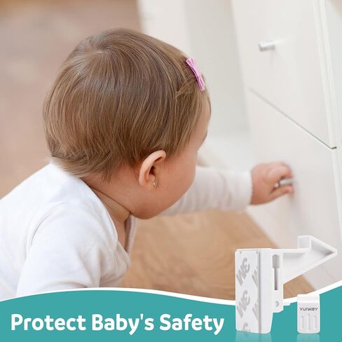 Baby Proofing Cabinet Locks 12-Pack, Slider Unlock Invisible Cabinet Locks for Baby Proof，3M Adhesive No Drilling Installation，Child&Baby Safety Cabinet Locks，Safety Latches for Kitchen & Bedroom in Kuwait