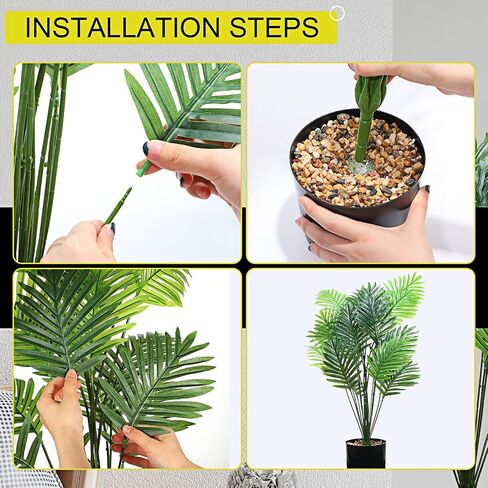 الجراب 3 قطع نباتات صناعية تشمل شجرة نخيل ماجيستي الاستوائية، نبات مونستيرا ديليسيوسا، نبات صناعي لطائر الجنة الاصطناعي للاستخدام الداخلي والخارجي والمنزل والمكتب والحديقة، هدايا ديكور خضراء in Saudi Arabia