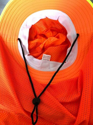 Men High Visibility Reflective Sun Hat with Neck Flap Wide Brim Boonie Hat Bucket Cap in Kuwait
