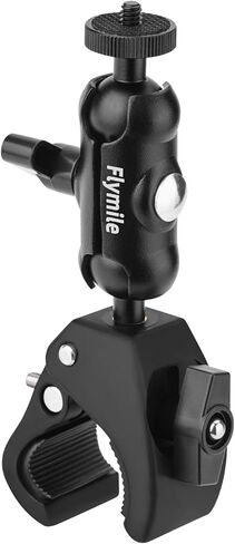 مشبك مقود الدراجة النارية من فلاي مايل لجهاز التحكم عن بعد دي جيه اي ار سي/ار سي 2، حامل حامل مزدوج براس كروي دوار 360 درجة، حامل مشبك عمود الدراجة لدي جيه اي ميني 4 برو/ميني 3 برو in Kuwait