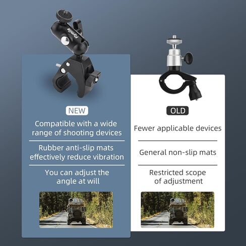 مشبك مقود الدراجة النارية من فلاي مايل لجهاز التحكم عن بعد دي جيه اي ار سي/ار سي 2، حامل حامل مزدوج براس كروي دوار 360 درجة، حامل مشبك عمود الدراجة لدي جيه اي ميني 4 برو/ميني 3 برو in Kuwait