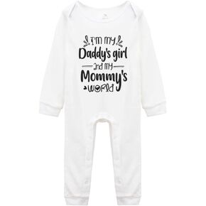 بدلة قطعة واحدة للأطفال حديثي الولادة من Yeavomeny I'm My Daddy's Girl وMy Mommy's World بأكمام طويلة للجنسين in Saudi Arabia