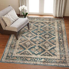 Valenrug Area Rug 8x10 - Machine Washable Rugs, Non-Slip Rugs for Living Room, Super Soft Skin Friendly Vintage Rug(8'x10', TPR68-Brown) in Saudi Arabia
