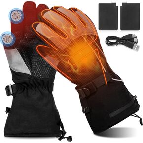 Heated Gloves for Men Women, Upgraded Rechargeable Heated Gloves with 3 Temperature Modes, 8.4V 6000mAh Waterproof Winter Gloves Hand Warmers Heated Gloves for Motorcycle Cycling Skiing Hiking Fishing in Kuwait
