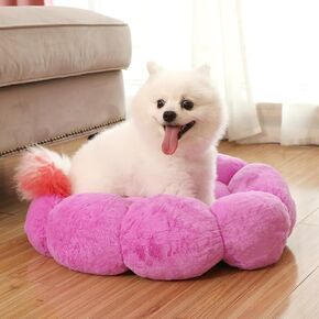 Calming Cat Bed Anti Anxiety Donut Dog Bed Cat Beds for Indoor Cats Fluffy Cute Pet Bed Anti-Slip for Indoor Cats,Machine Washable,23 * 23inch Pink in Saudi Arabia