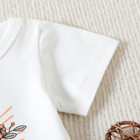 Toddler Bell Bottoms Outfit For Girls Short Sleeve Clothes Floral Summer Set in Kuwait