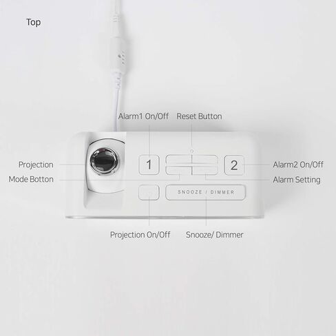 ساعة منبه من Mooas White Beam Projection، ساعة بروجيكتور عادية، ساعة منبه in Kuwait