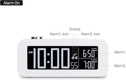 ساعة منبه من Mooas White Beam Projection، ساعة بروجيكتور عادية، ساعة منبه in Kuwait