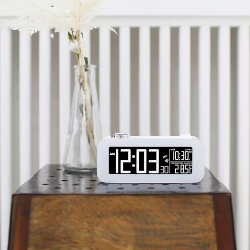 ساعة منبه من Mooas White Beam Projection، ساعة بروجيكتور عادية، ساعة منبه in Kuwait