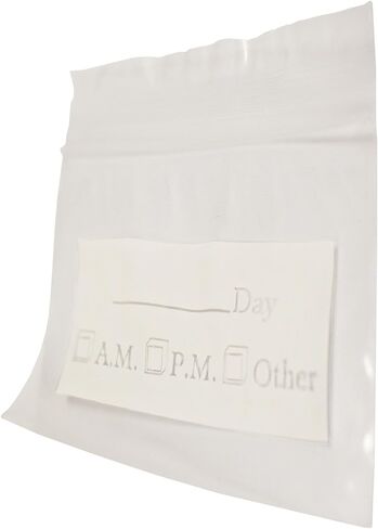 Set of 400 Black Duck Brand Zip Close Resealable Disposable Plastic Pill Bags 3" x 2" with White Writing Block Area for Easy Labeling (400) in Kuwait