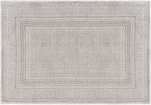 جان بيير - سجادة حمام على شكل مضمار سباق حجري، قطن، ديكور حمام فاخر، يمكن غسله في الغسالة، مقاس 43.18 سم × 60.96 سم، رمادي داكن in Kuwait