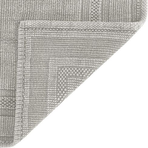 جان بيير - سجادة حمام على شكل مضمار سباق حجري، قطن، ديكور حمام فاخر، يمكن غسله في الغسالة، مقاس 43.18 سم × 60.96 سم، رمادي داكن in Kuwait