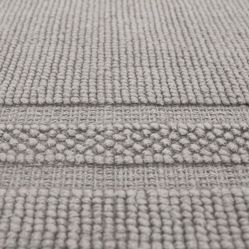 جان بيير - سجادة حمام على شكل مضمار سباق حجري، قطن، ديكور حمام فاخر، يمكن غسله في الغسالة، مقاس 43.18 سم × 60.96 سم، رمادي داكن in Kuwait