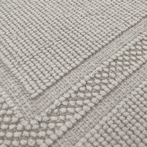 جان بيير - سجادة حمام على شكل مضمار سباق حجري، قطن، ديكور حمام فاخر، يمكن غسله في الغسالة، مقاس 43.18 سم × 60.96 سم، رمادي داكن in Kuwait