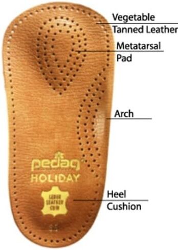 Pedag Holiday 2 زوج 34 جلد تقويمي رفيع شبه صلب مع وسادة مشط القدم ووسادة للكعب، أسود، US M13EU 46، 6.1 أونصة in Kuwait