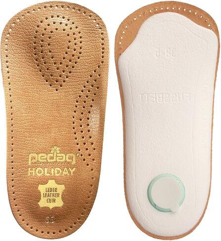 Pedag Holiday 2 زوج 34 جلد تقويمي رفيع شبه صلب مع وسادة مشط القدم ووسادة للكعب، أسود، US M13EU 46، 6.1 أونصة in Kuwait