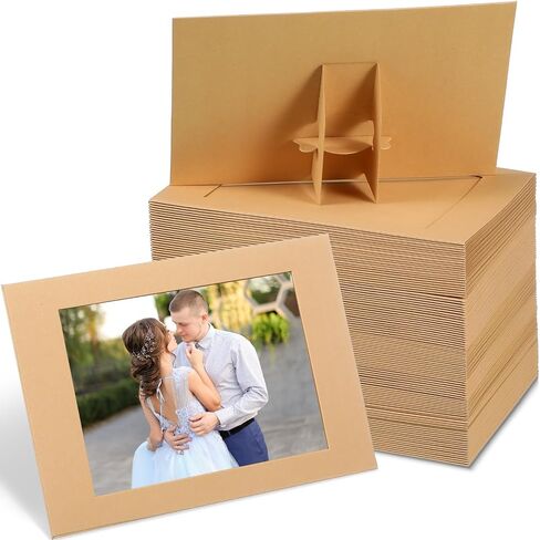 Maitys 100 Pieces Paper Picture Frames for 4 x 6 Inch Inserts Paper Photo Frame Cards DIY Cardboard Photo Easels Bulk for Kids Wedding Classroom Crafts (White) in Saudi Arabia