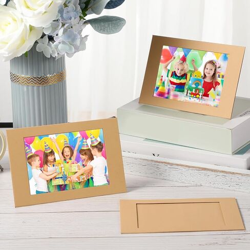 Maitys 100 Pieces Paper Picture Frames for 4 x 6 Inch Inserts Paper Photo Frame Cards DIY Cardboard Photo Easels Bulk for Kids Wedding Classroom Crafts (White) in Saudi Arabia