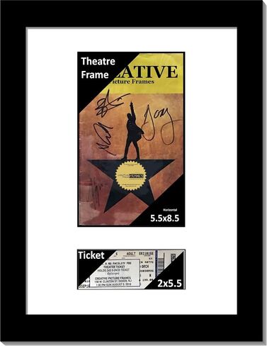 CreativePF [4pk11x14-w] Black Theatre Frame with White Matting, Holds 5.5x8.5-inch Media Plus Ticket Including Installed Wall Hanger (Theatre Bill Not Included, Pack of 4) in Saudi Arabia