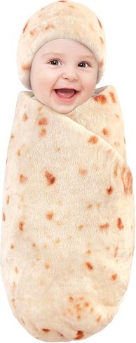 بطانية وقبعة طعام بوريتو أو بيتزا من القطيفة للجنسين من هدسون بيبي، بيتزا بيبروني، مقاس واحد in Kuwait