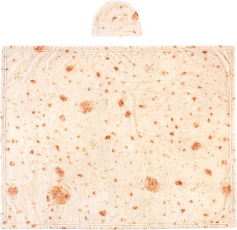 بطانية وقبعة طعام بوريتو أو بيتزا من القطيفة للجنسين من هدسون بيبي، بيتزا بيبروني، مقاس واحد in Kuwait