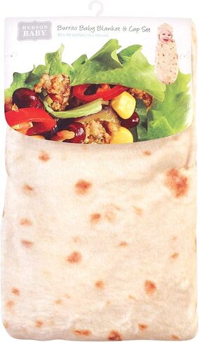 بطانية وقبعة طعام بوريتو أو بيتزا من القطيفة للجنسين من هدسون بيبي، بيتزا بيبروني، مقاس واحد in Kuwait