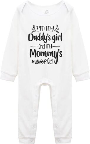 بدلة قطعة واحدة للأطفال حديثي الولادة من Yeavomeny I'm My Daddy's Girl وMy Mommy's World بأكمام طويلة للجنسين in Saudi Arabia
