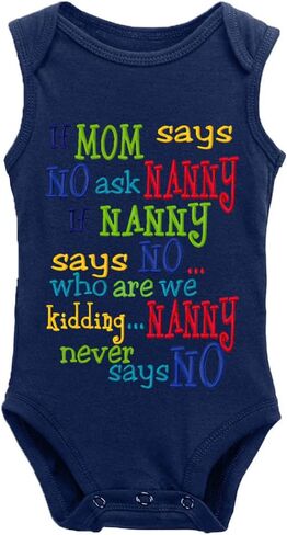 If Mom Says No Ask Nanny Baby Boy Girl Onesie Newborn Organic Bodysuit in Saudi Arabia