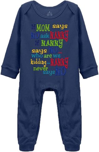 If Mom Says No Ask Nanny Baby Boy Girl Onesie Newborn Organic Bodysuit in Saudi Arabia