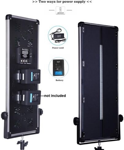 Professional Daylight LED Video Light with U Bracket, Barndoors and Carrying Case for Studio Youtube Video Photography Lighting, Durable Metal Frame, 5500K,DMX512 Compatible in Saudi Arabia