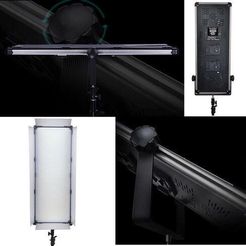 Professional Daylight LED Video Light with U Bracket, Barndoors and Carrying Case for Studio Youtube Video Photography Lighting, Durable Metal Frame, 5500K,DMX512 Compatible in Saudi Arabia